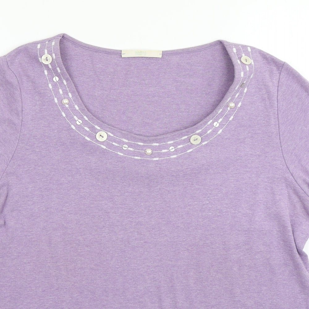 Marks & Spencer Womens Purple   Basic T-Shirt Size 16