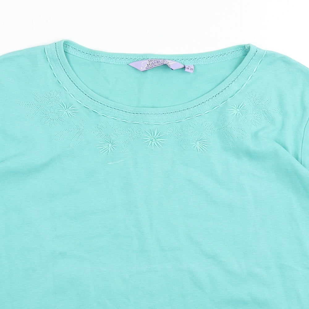 Honor Millburn Womens Blue   Basic T-Shirt Size L
