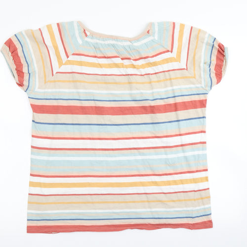 ISLE Womens Red Striped  Basic T-Shirt Size L