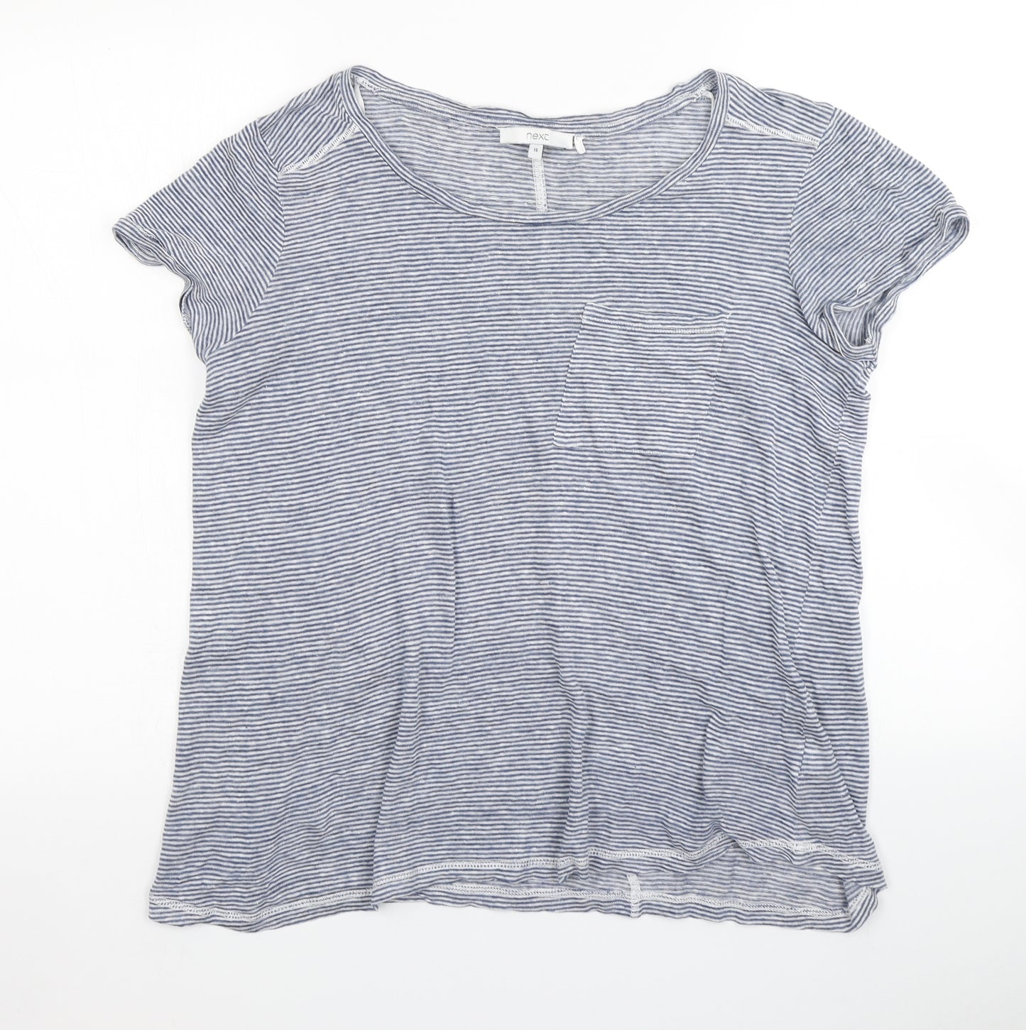 NEXT Womens Blue Striped  Basic T-Shirt Size 16
