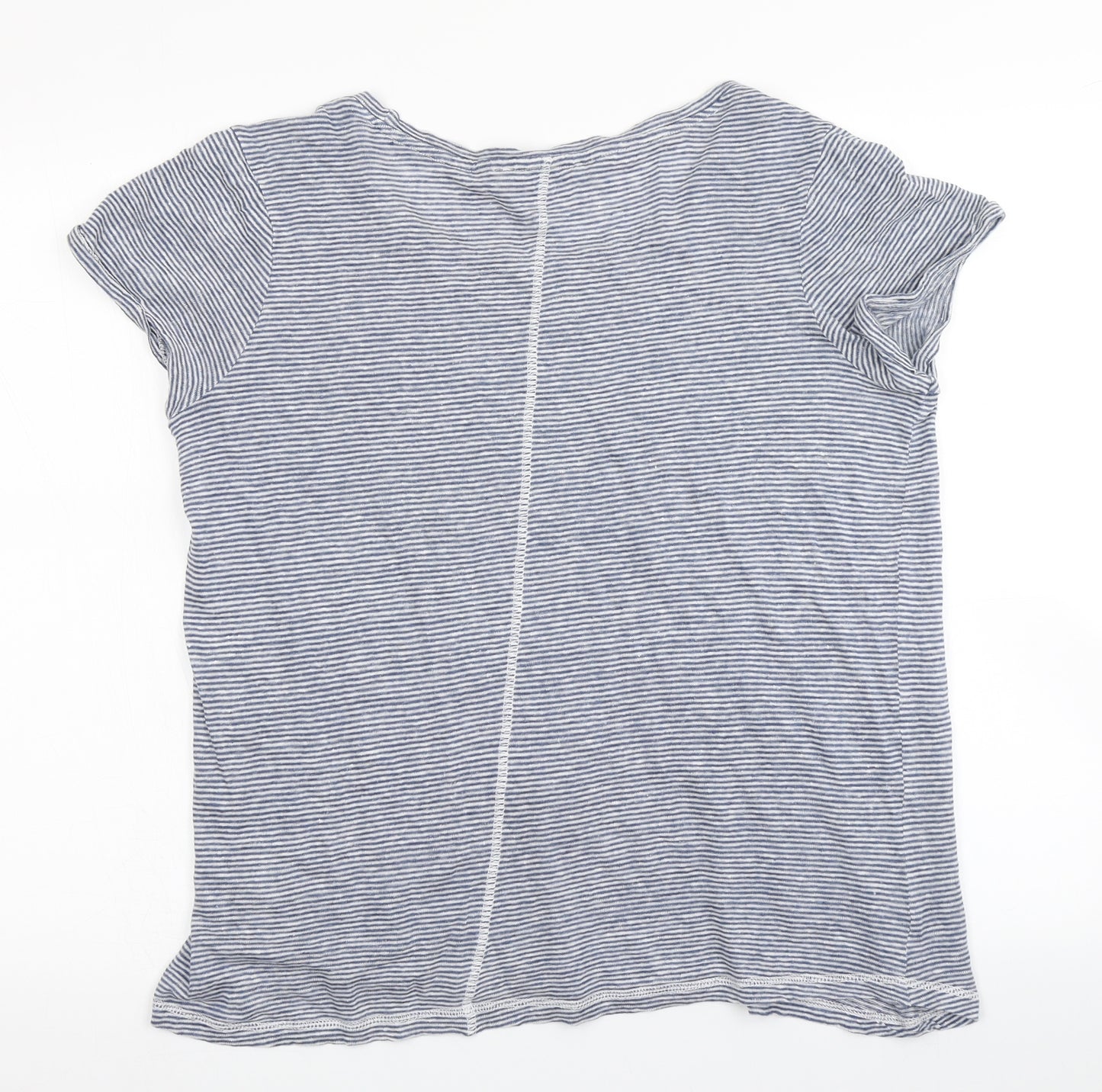NEXT Womens Blue Striped  Basic T-Shirt Size 16