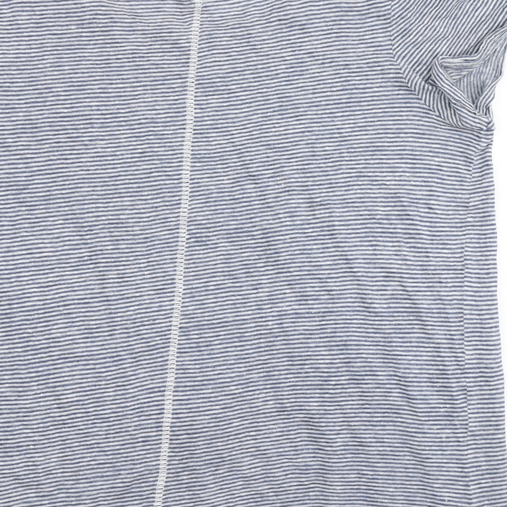 NEXT Womens Blue Striped  Basic T-Shirt Size 16