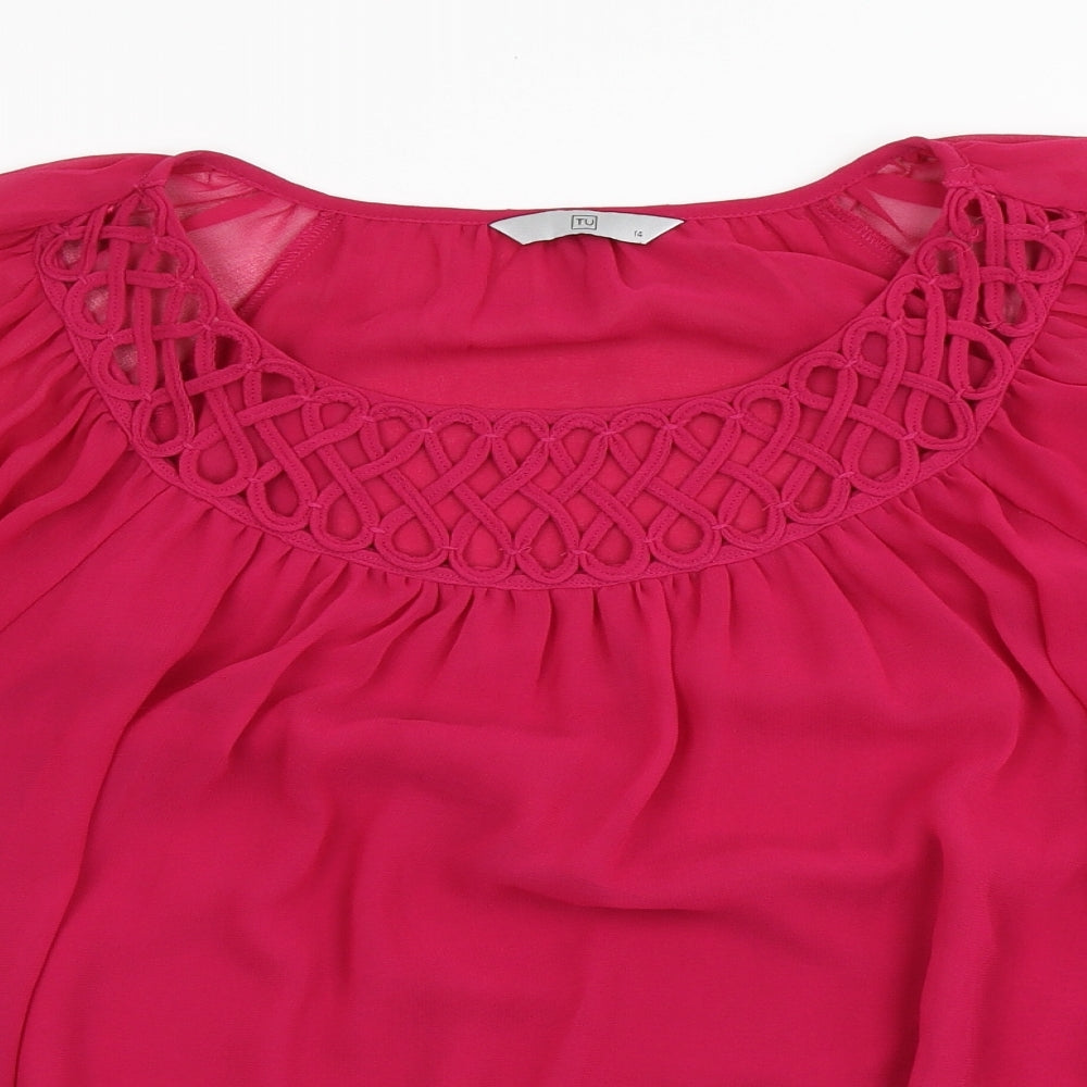 TU Womens Pink   Basic Blouse Size 14