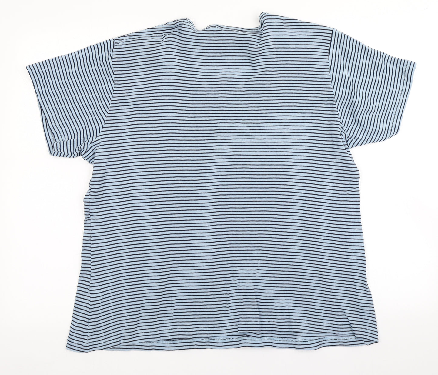 Cotton Traders Womens Blue Striped  Basic T-Shirt Size 22