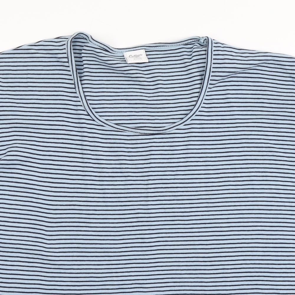 Cotton Traders Womens Blue Striped  Basic T-Shirt Size 22