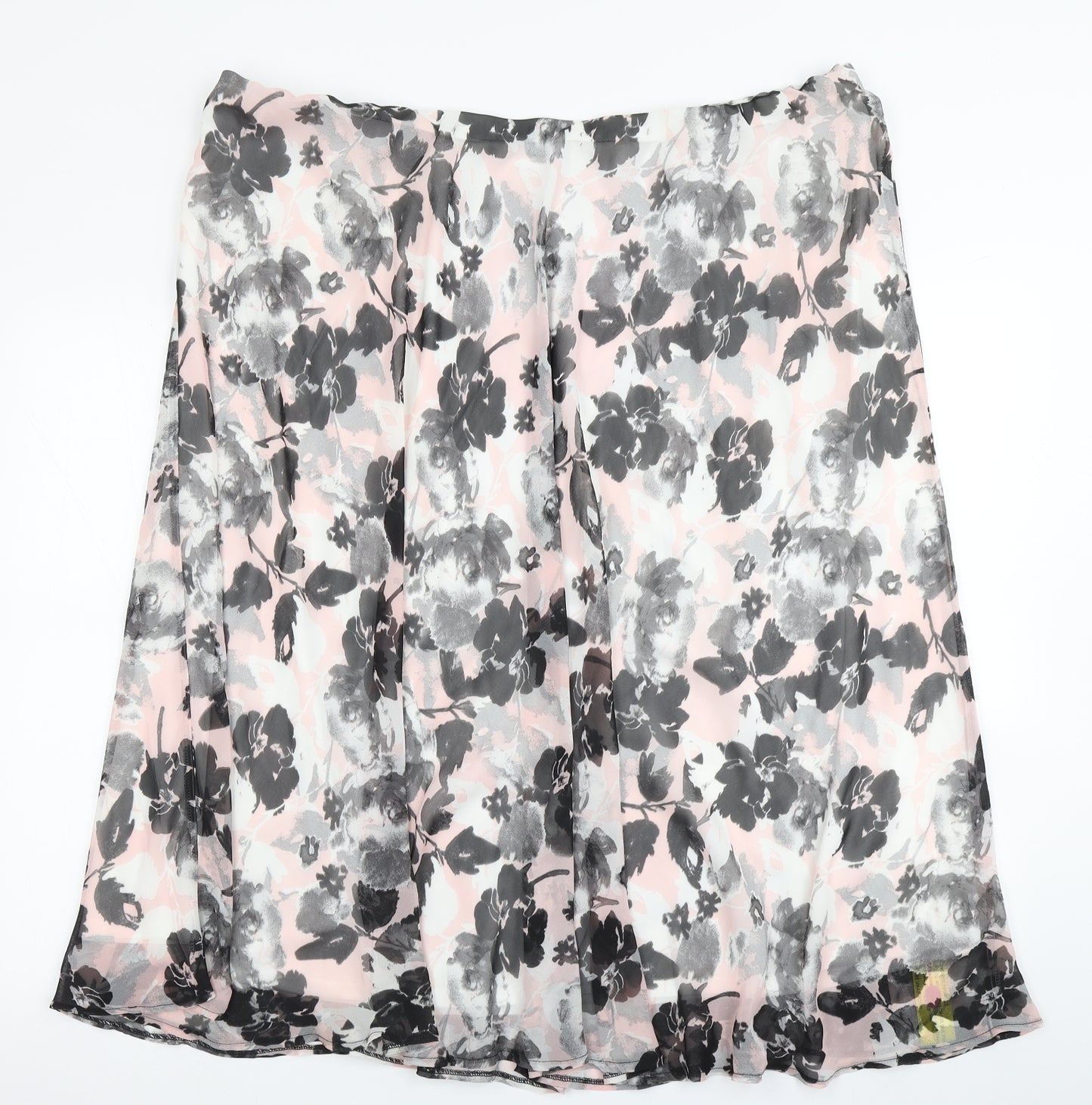 Nightingales Womens Pink Floral  Flare Skirt Size 26