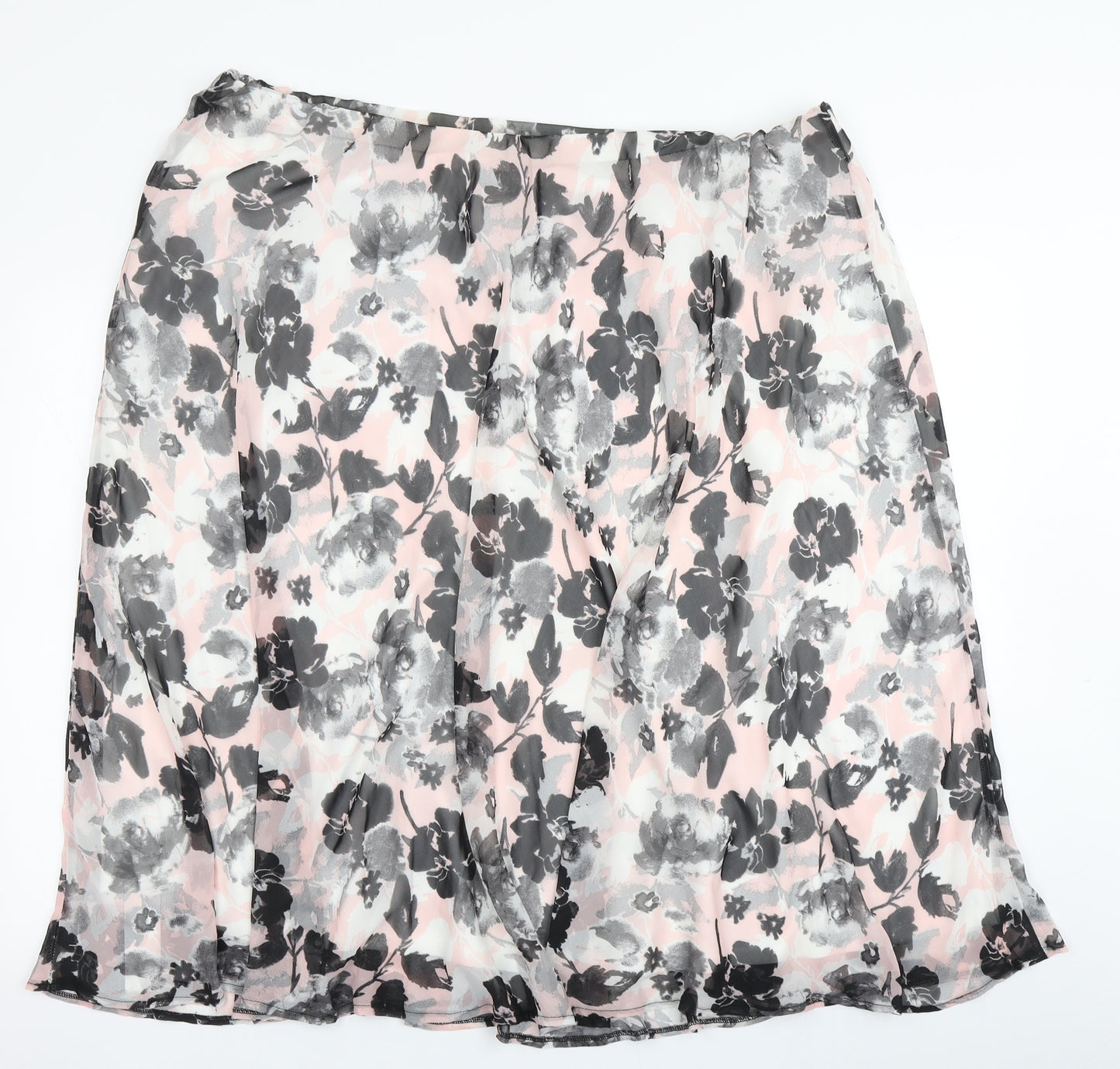 Nightingales Womens Pink Floral  Flare Skirt Size 26