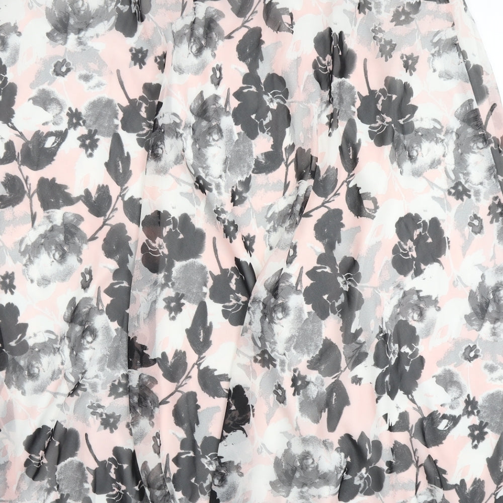 Nightingales Womens Pink Floral  Flare Skirt Size 26