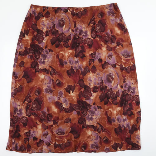The Collection Womens Brown Floral  Flare Skirt Size 26