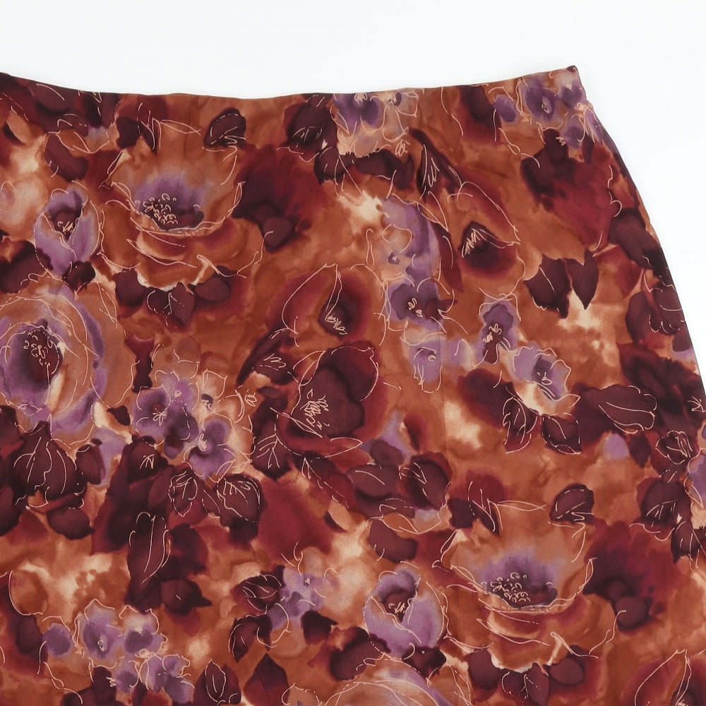 The Collection Womens Brown Floral  Flare Skirt Size 26