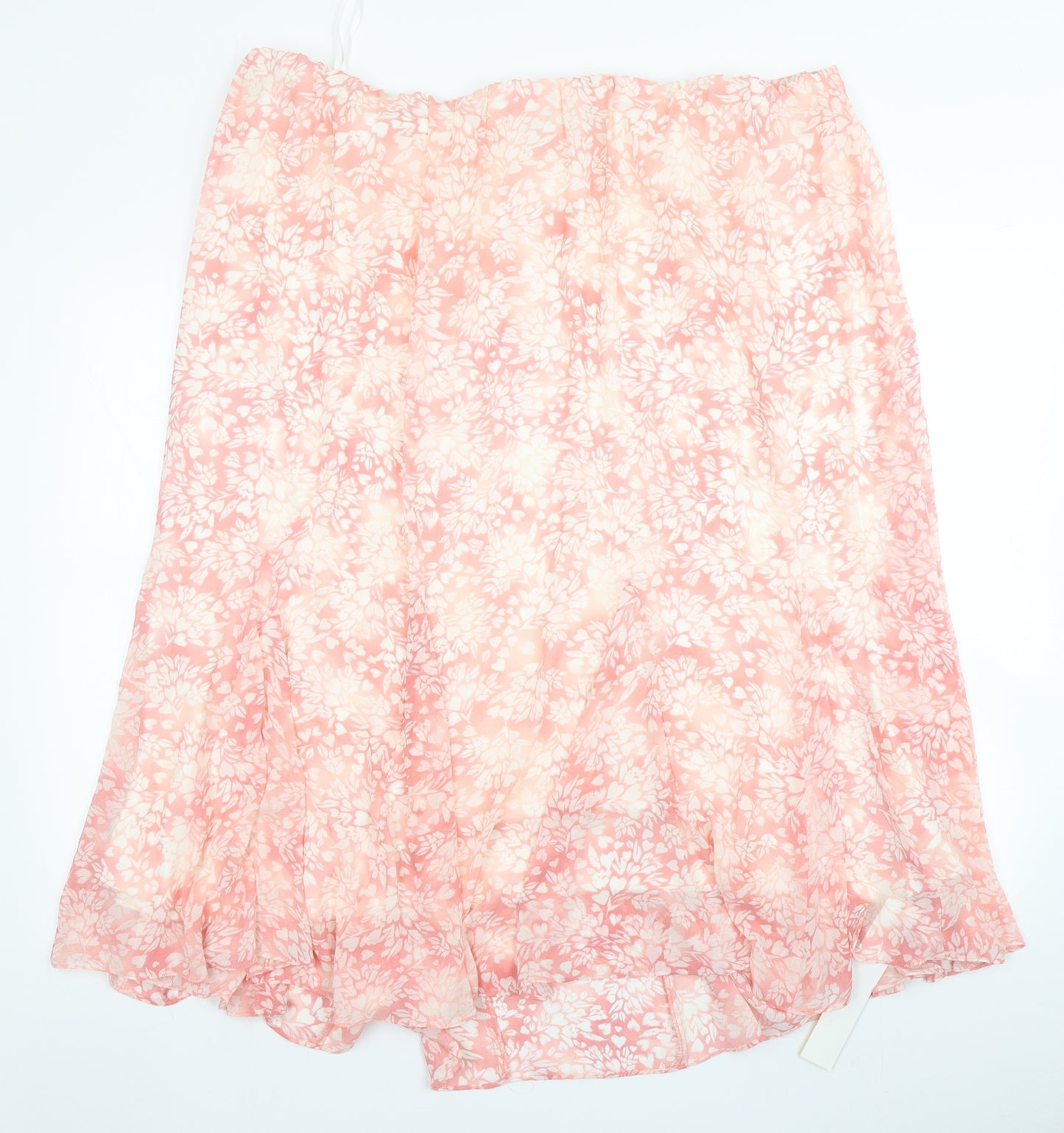 Nightingales Womens Pink Floral  Flare Skirt Size 26
