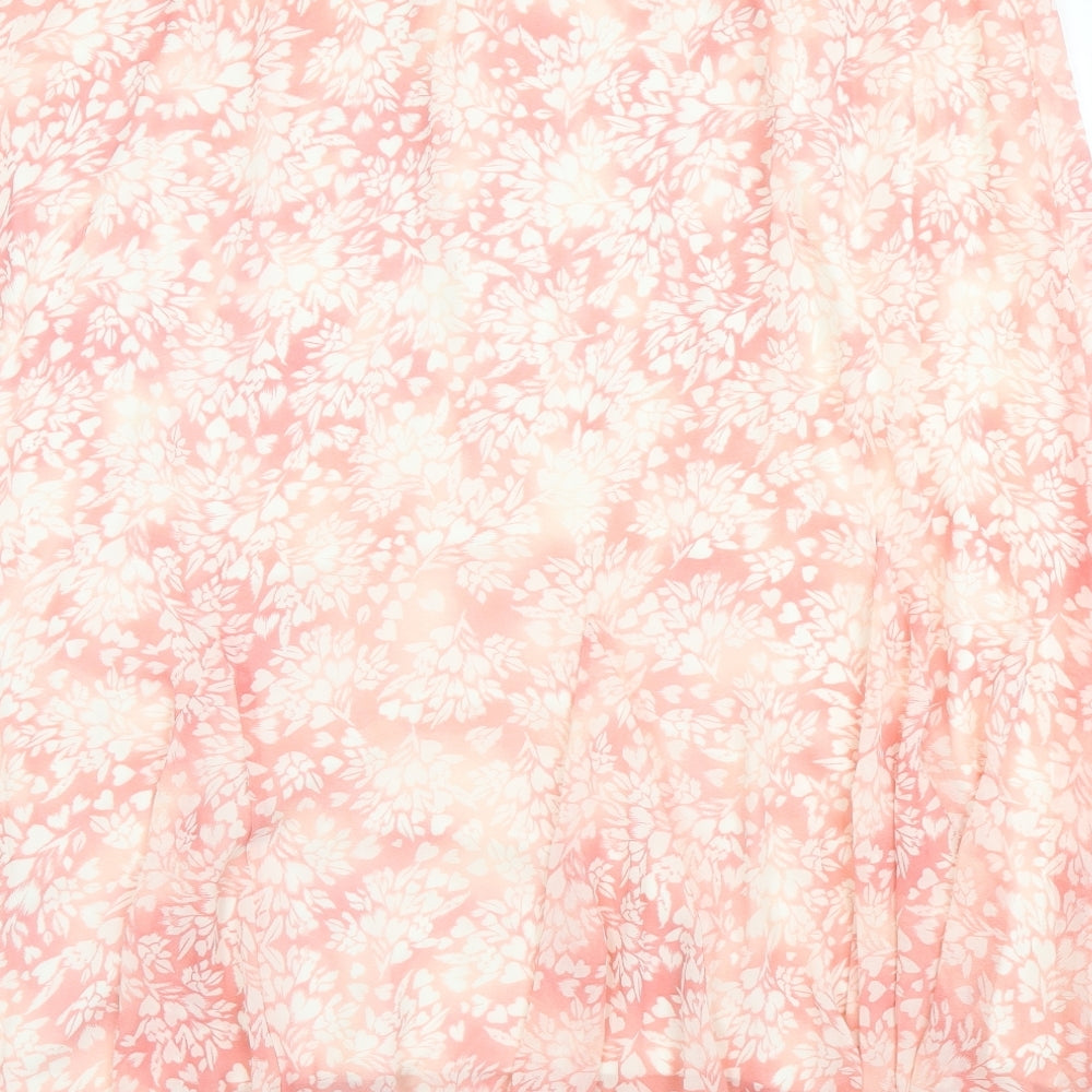 Nightingales Womens Pink Floral  Flare Skirt Size 26