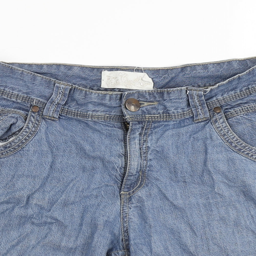 Cherokee Womens Blue  Denim Boyfriend Shorts Size 14