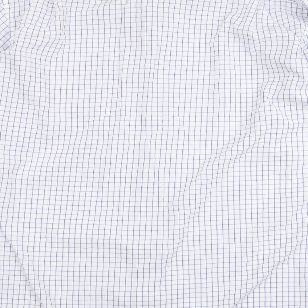 M&S Man Mens Blue Check   Button-Up Size 18
