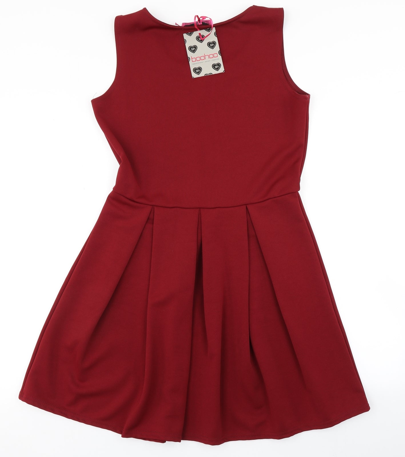 Boohoo Womens Red   Skater Dress  Size 12