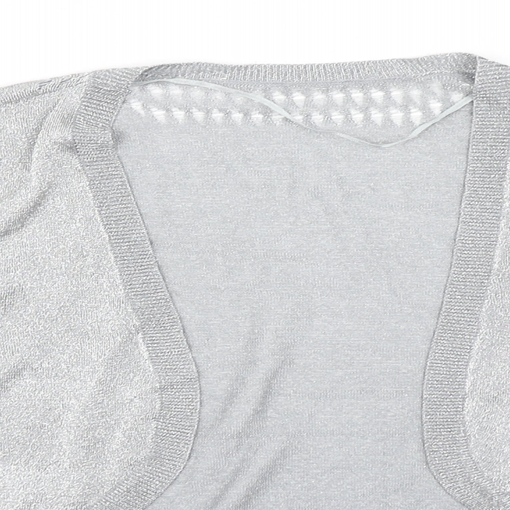 Monsoon Womens Silver  Knit Cardigan Jumper Size L