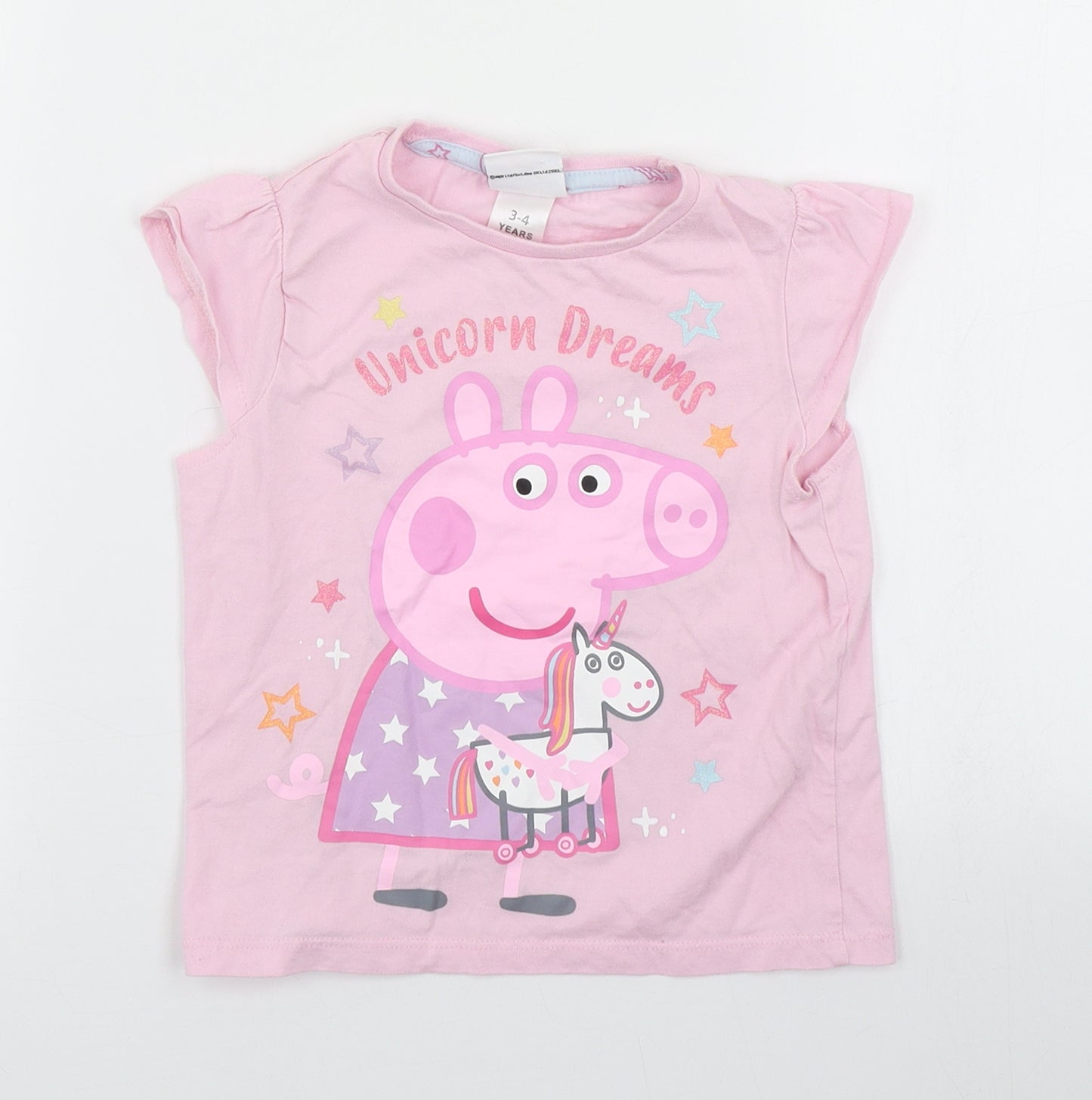 Peppa Pig Girls Pink   Basic T-Shirt Size 3-4 Years