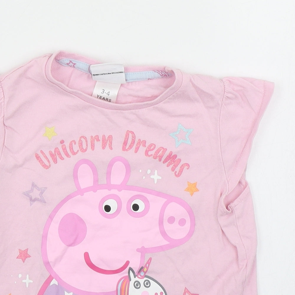 Peppa Pig Girls Pink   Basic T-Shirt Size 3-4 Years