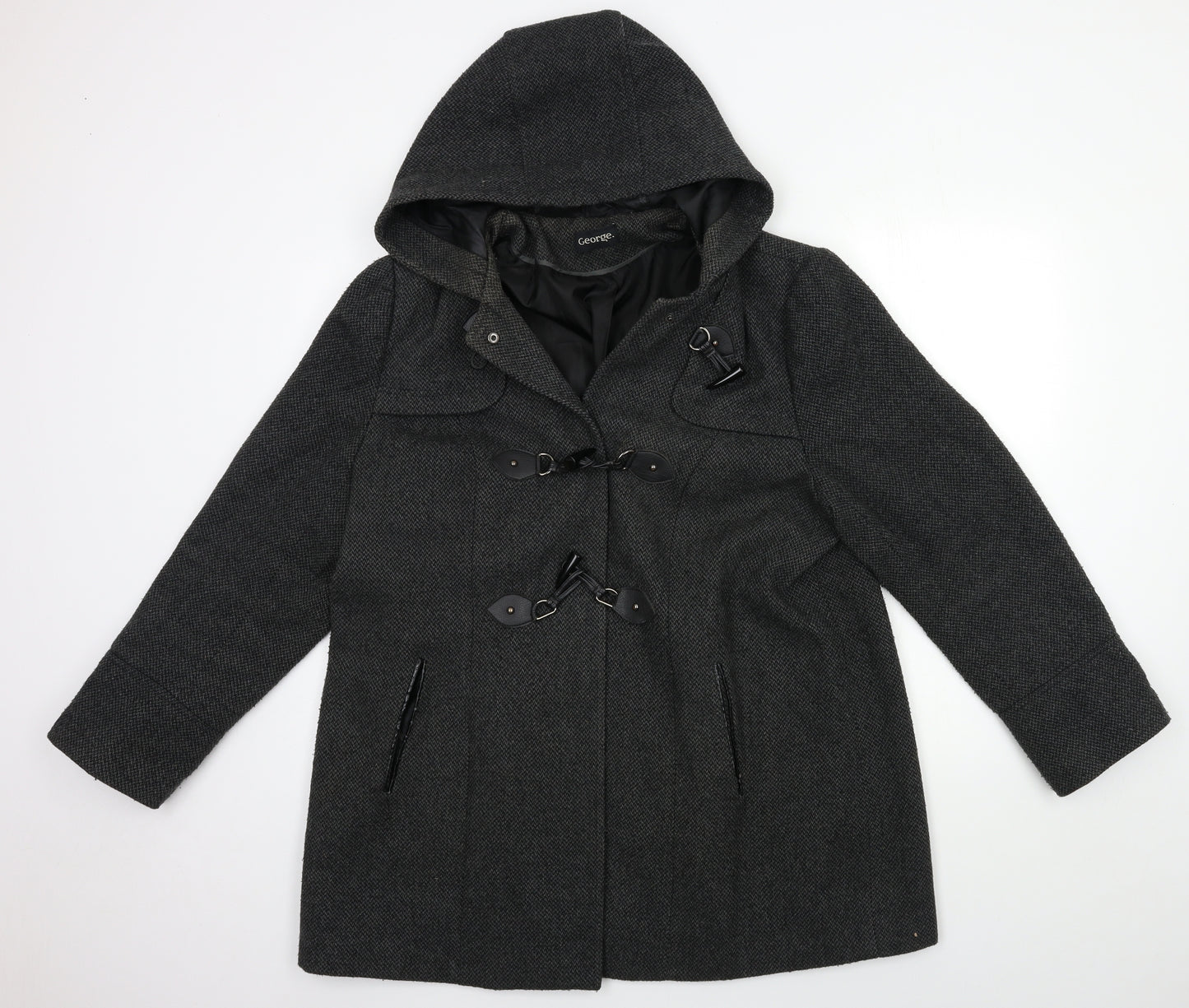 George Womens Black   Overcoat Coat Size 20