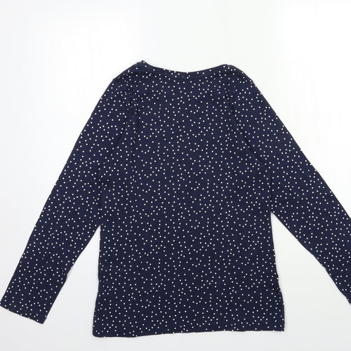Peacocks Womens Blue Polka Dot  Basic T-Shirt Size 16