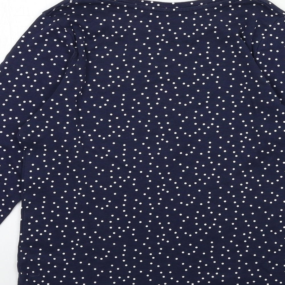 Peacocks Womens Blue Polka Dot  Basic T-Shirt Size 16