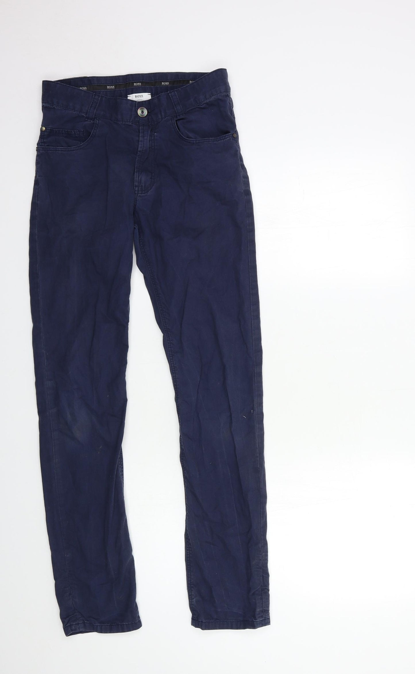 Boss Womens Blue   Chino Trousers Size 14 L30 in