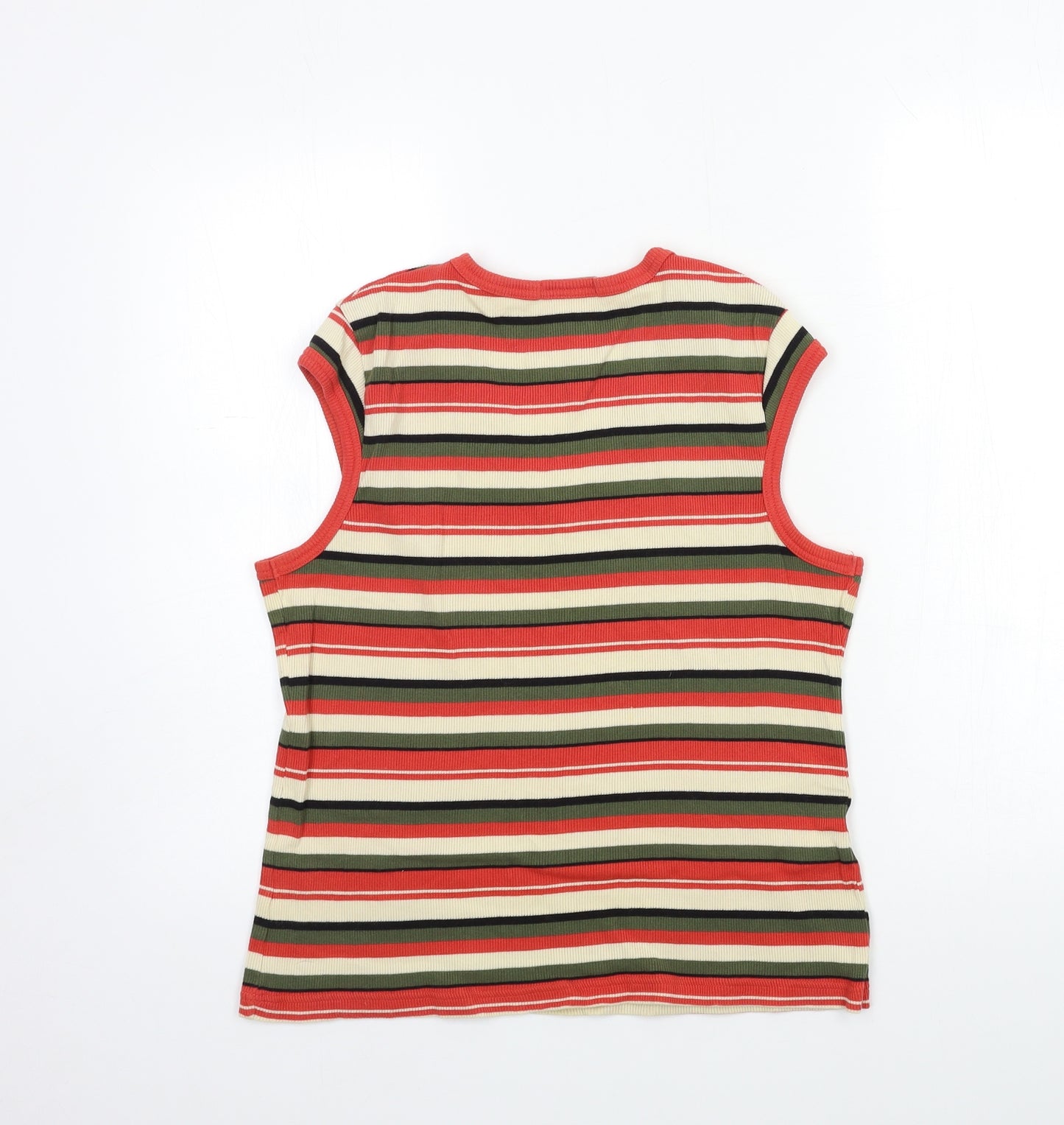 Marks and Spencer Womens Pink Striped  Basic T-Shirt Size 18