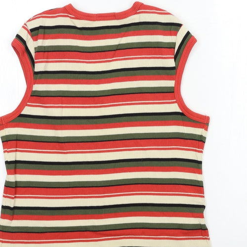 Marks and Spencer Womens Pink Striped  Basic T-Shirt Size 18
