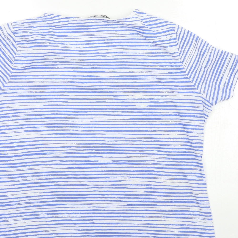 Bonmarché Womens Blue Striped  Basic T-Shirt Size 14