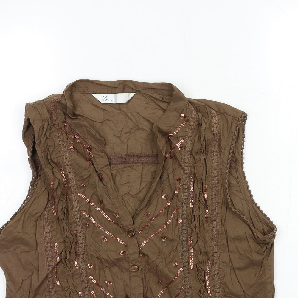 BHS Womens Brown   Basic Blouse Size 16