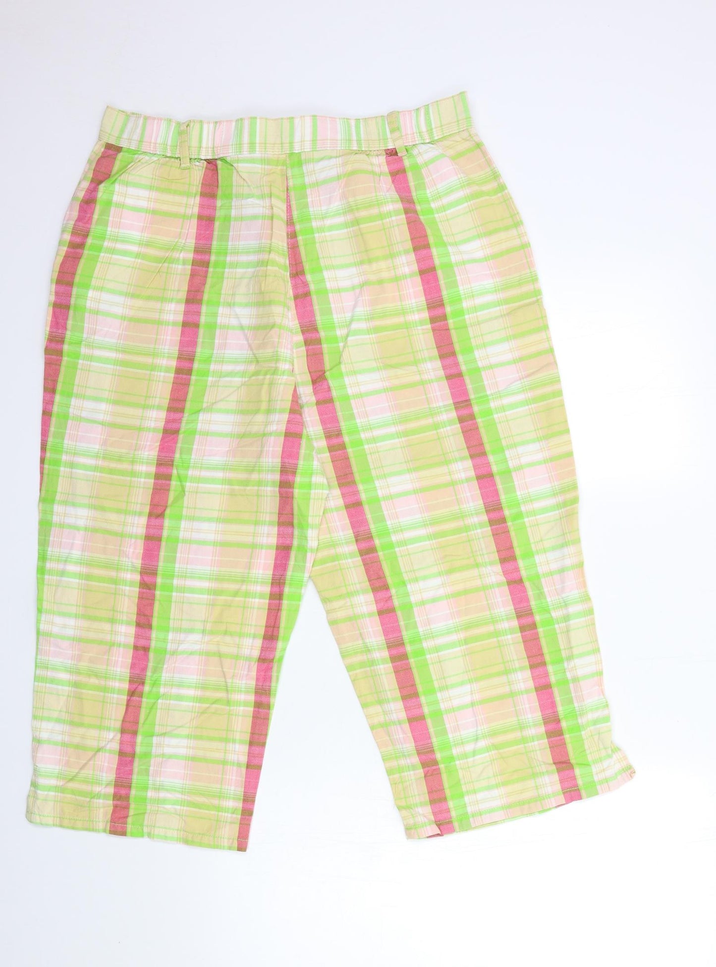 Marks and Spencer Womens Yellow Check  Rain Trousers Trousers Size 16 L30 in