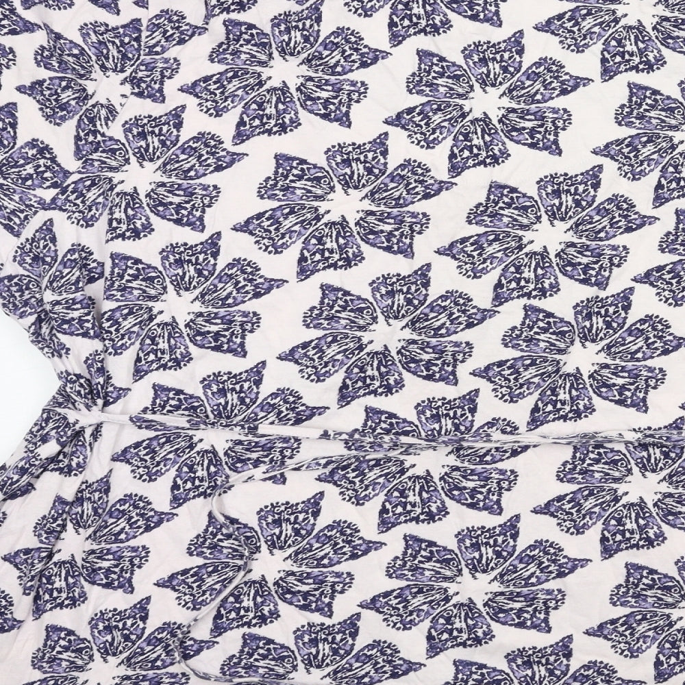 Evans Womens Blue Floral  Basic T-Shirt Size 26