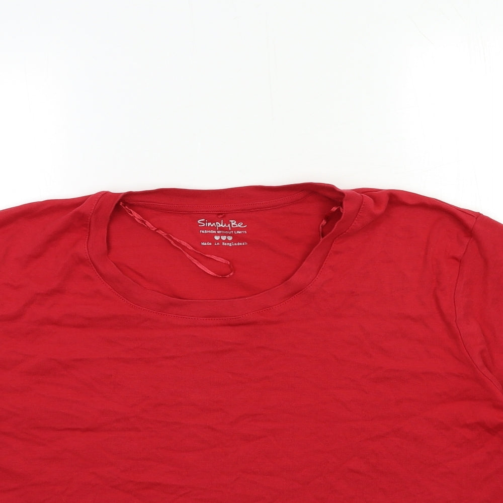 Simply Be Womens Red   Basic T-Shirt Size 28