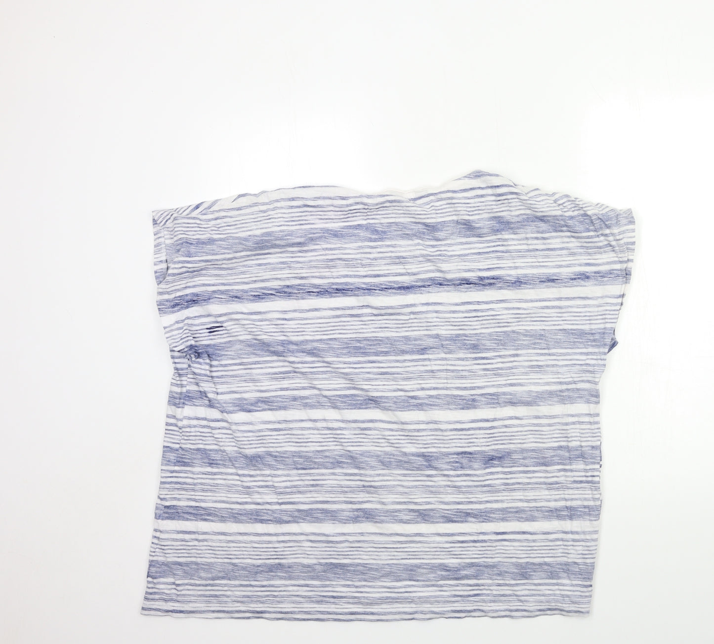 Yours Womens Blue Striped  Basic T-Shirt Size 28