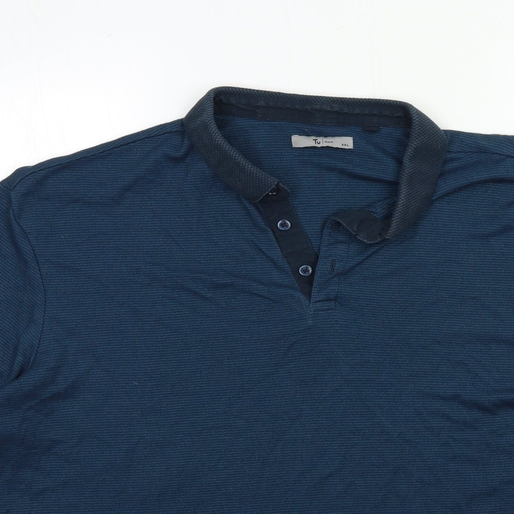 TU Mens Blue    Polo Size 2XL