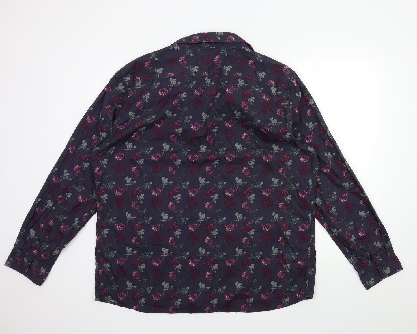 George Mens Blue Floral   Dress Shirt Size 2XL