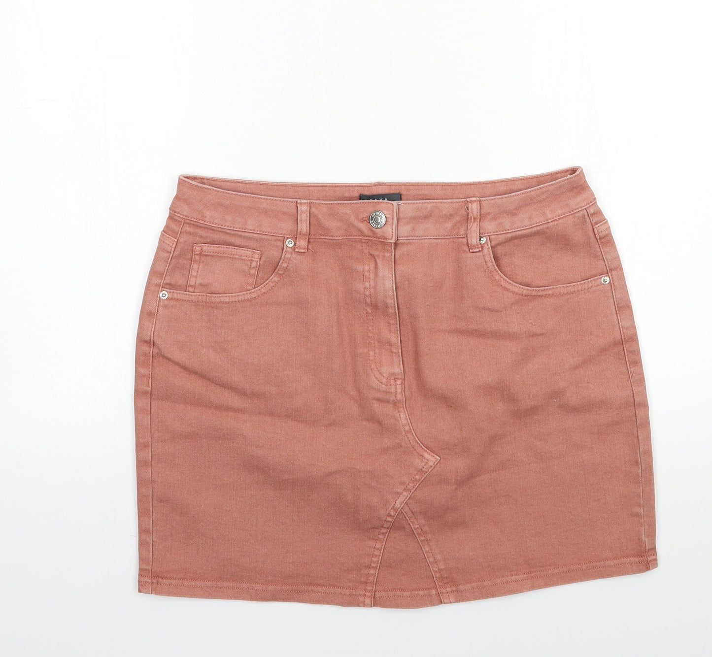 Papaya Womens Pink  Denim Mini Skirt Size 14