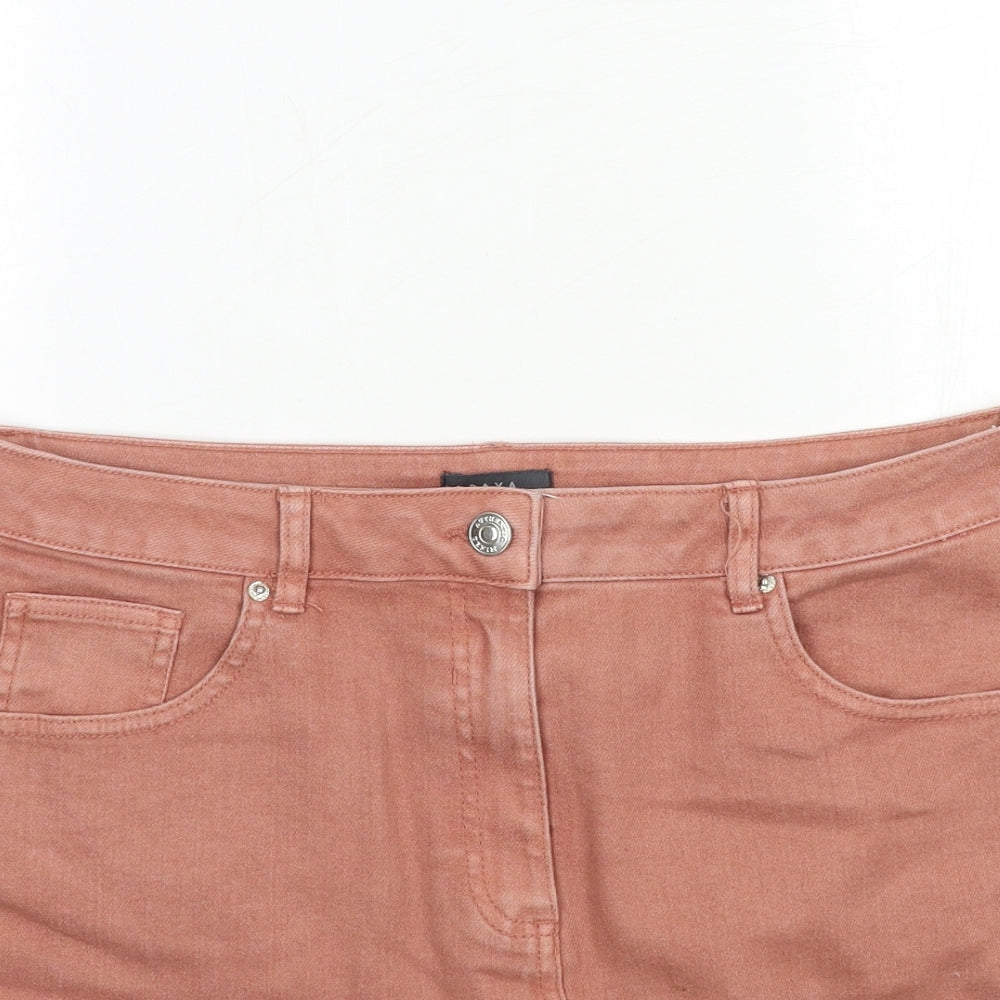 Papaya Womens Pink  Denim Mini Skirt Size 14