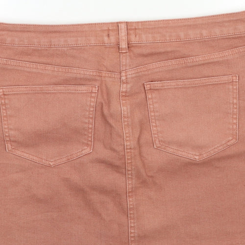 Papaya Womens Pink  Denim Mini Skirt Size 14