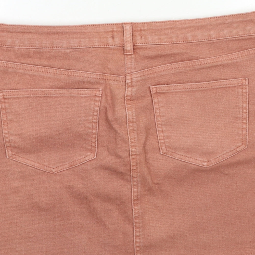 Papaya Womens Pink  Denim Mini Skirt Size 14