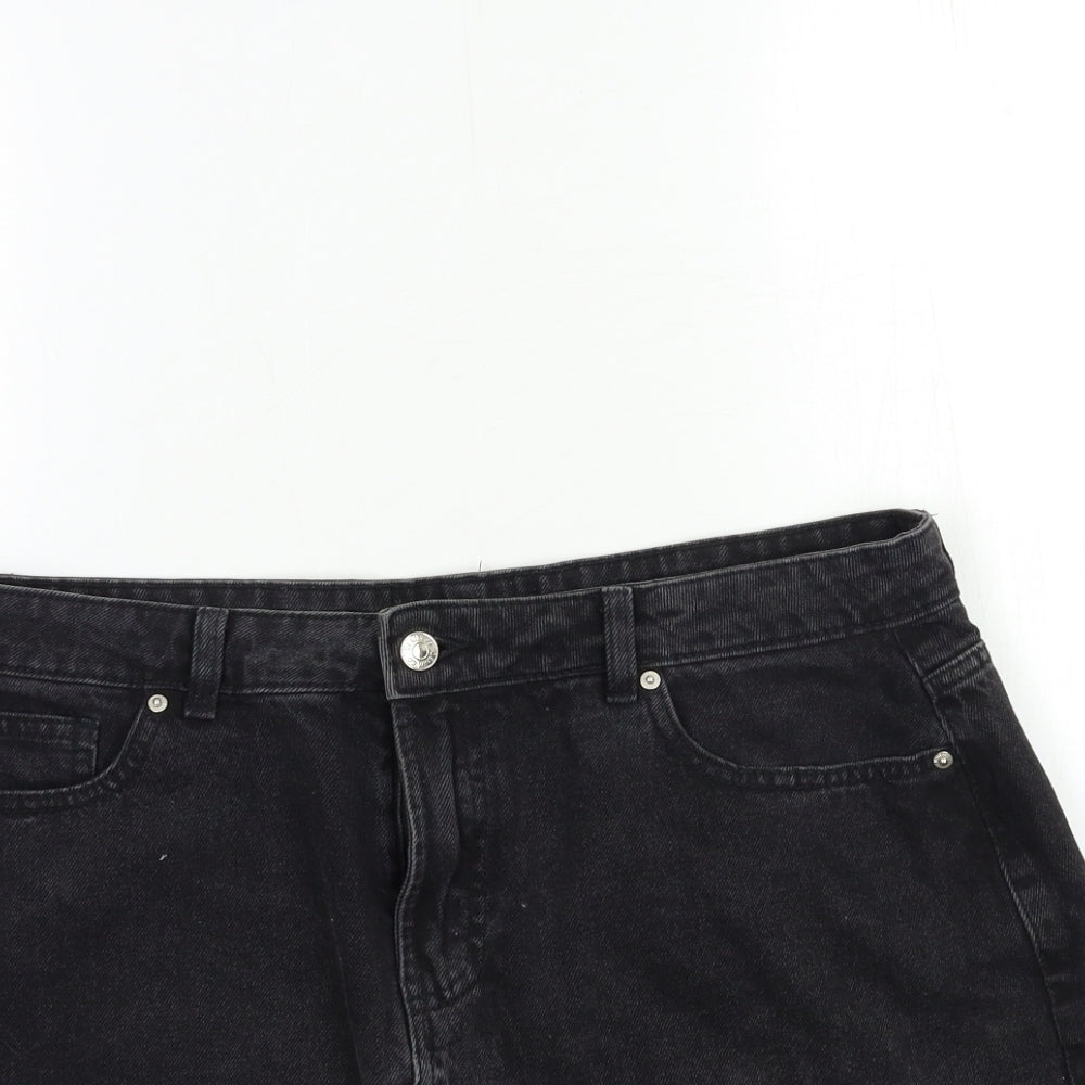 Denim & Co. Womens Black  Denim Mini Skirt Size 16