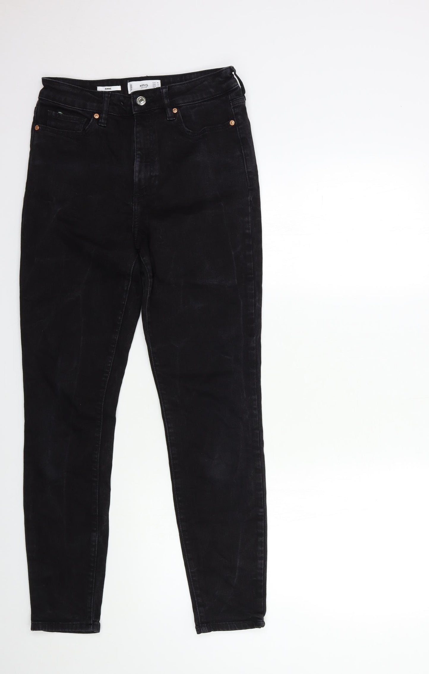 Mango Womens Black  Denim Skinny Jeans Size 10 L28 in