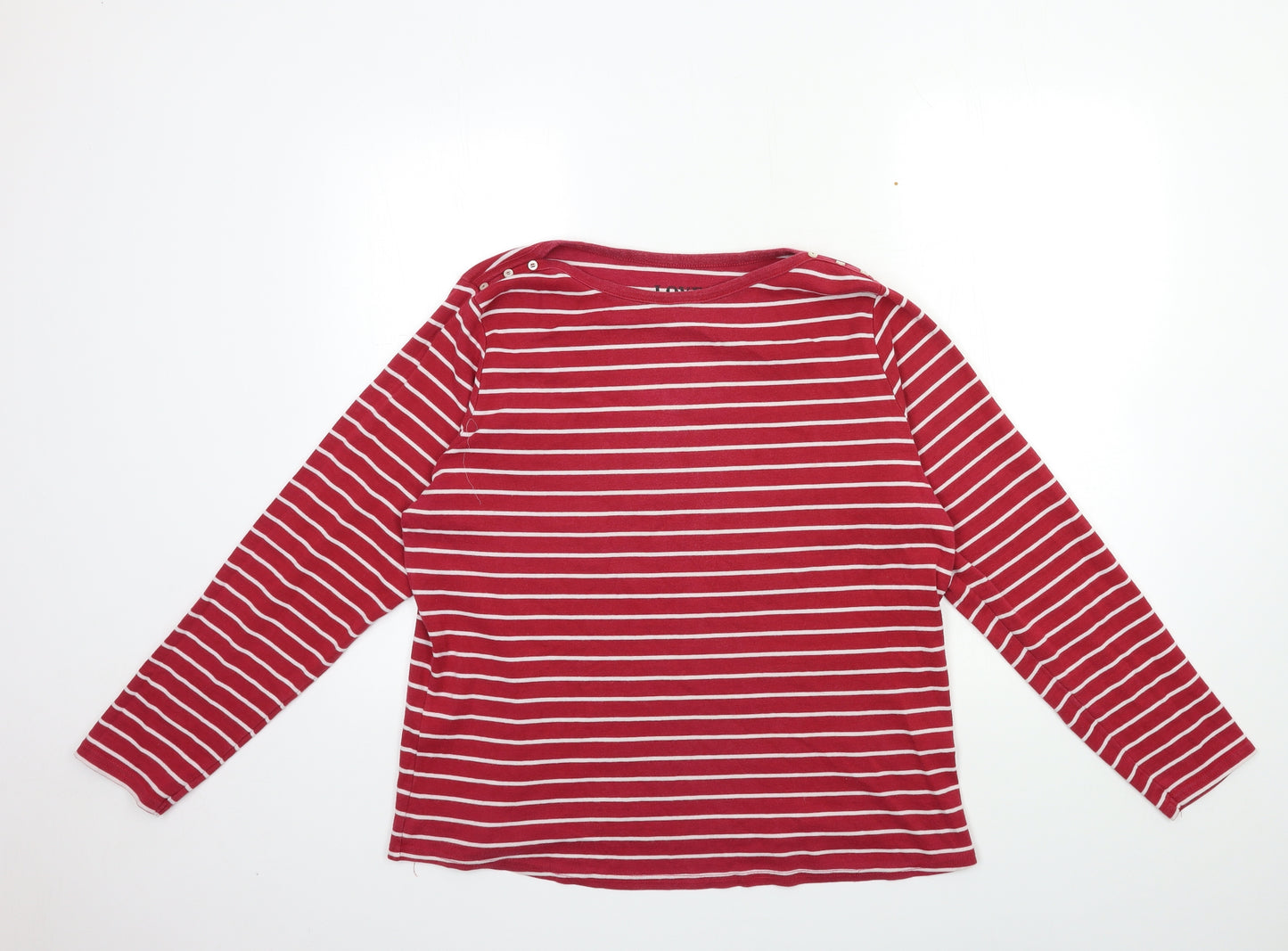 BHS Womens Red Striped  Basic T-Shirt Size 22