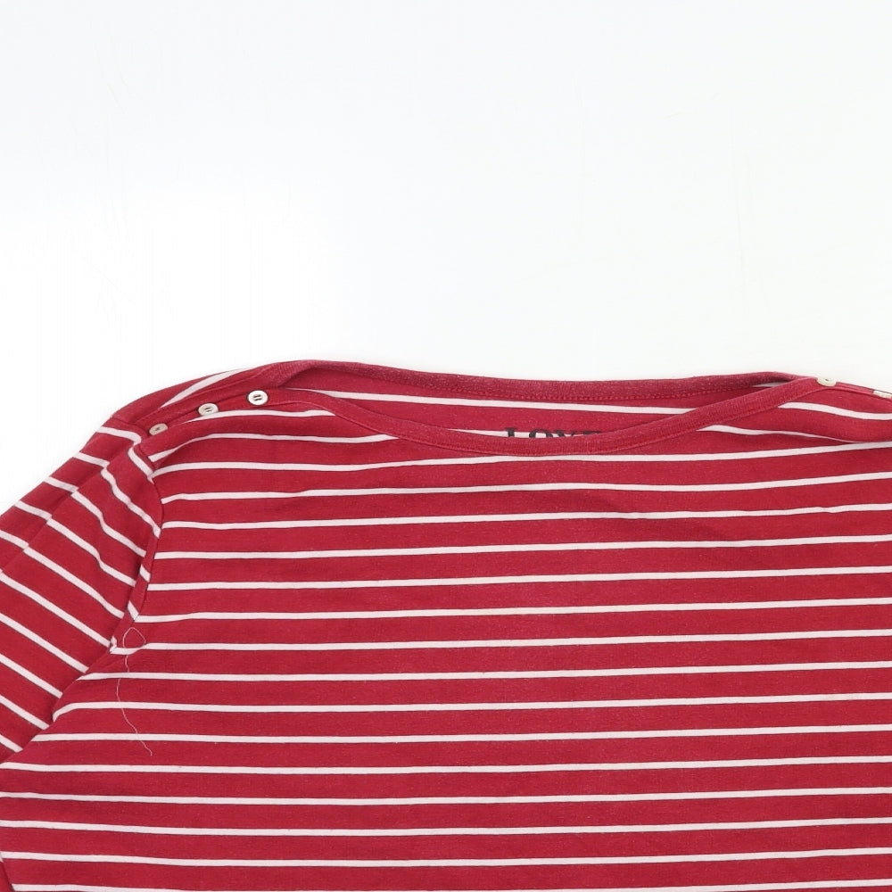 BHS Womens Red Striped  Basic T-Shirt Size 22