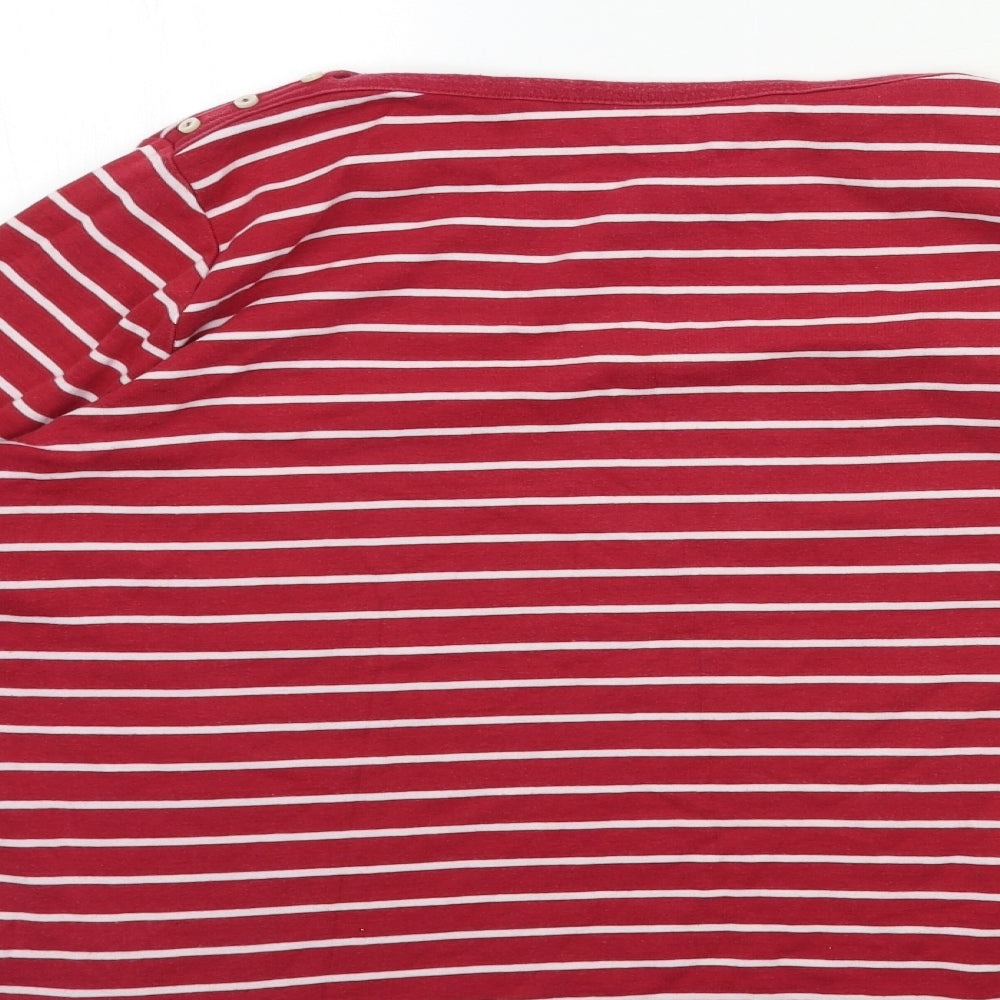 BHS Womens Red Striped  Basic T-Shirt Size 22