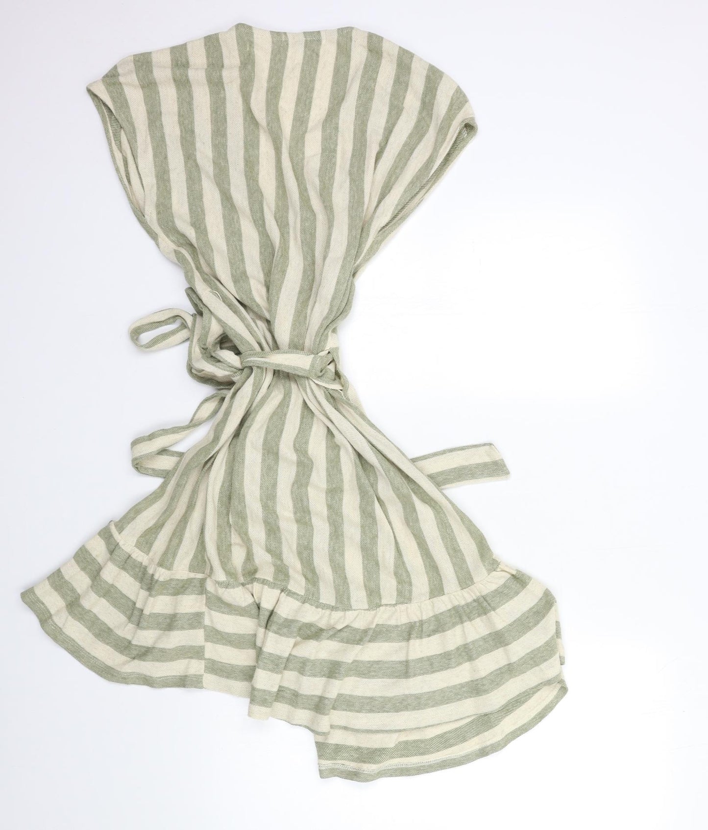 Mango Womens Green Striped  Wrap Dress  Size M