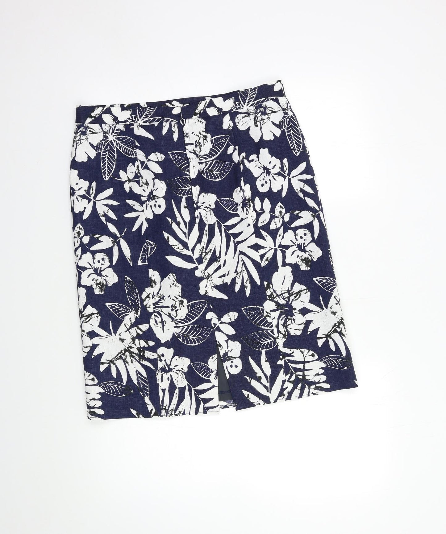 Preworn Womens Blue Floral  Straight & Pencil Skirt Size 30 in