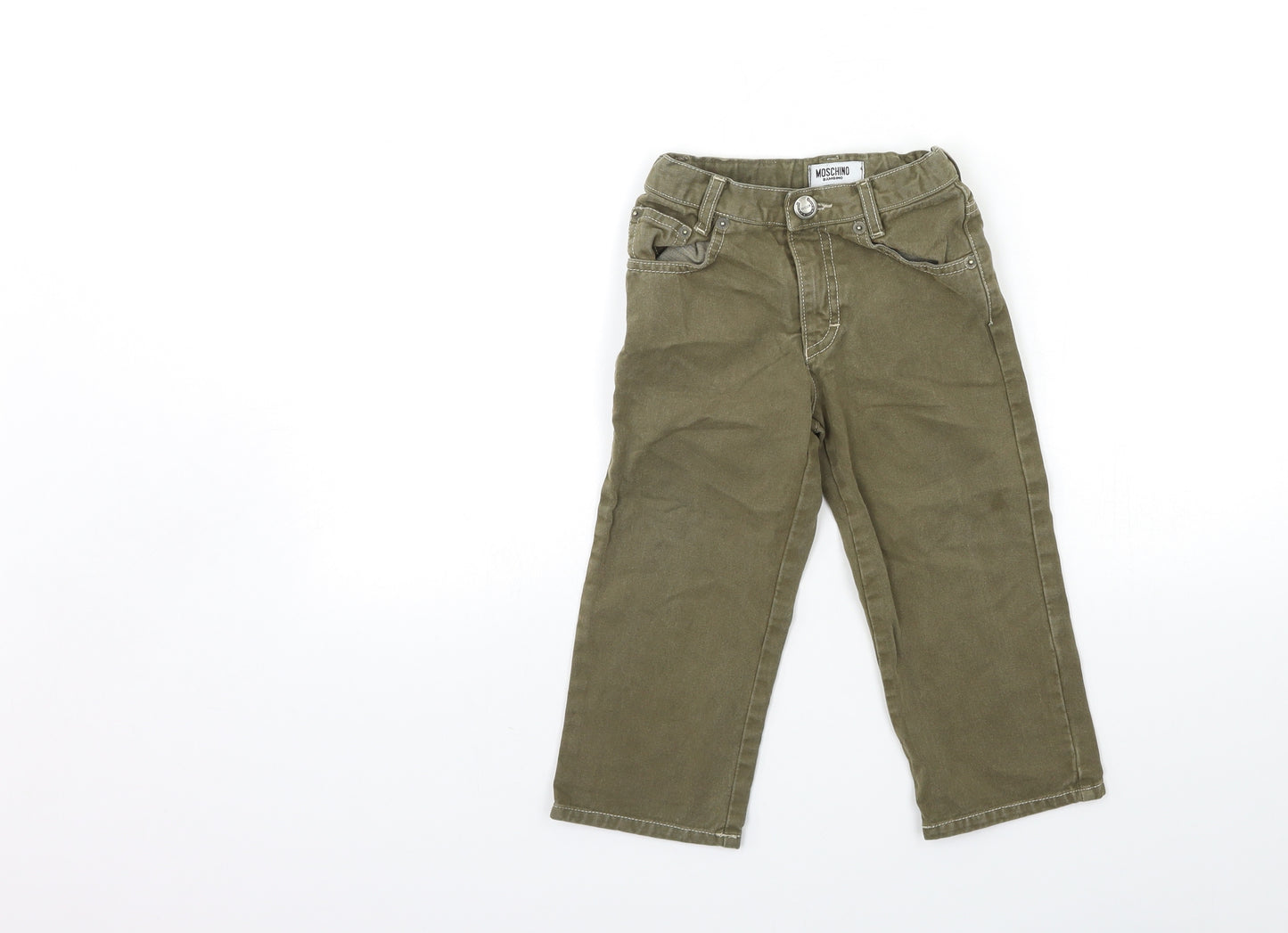 Mochino Baby Green  Denim Cargo Jeans Size 24 Months