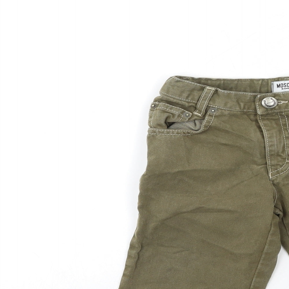 Mochino Baby Green  Denim Cargo Jeans Size 24 Months
