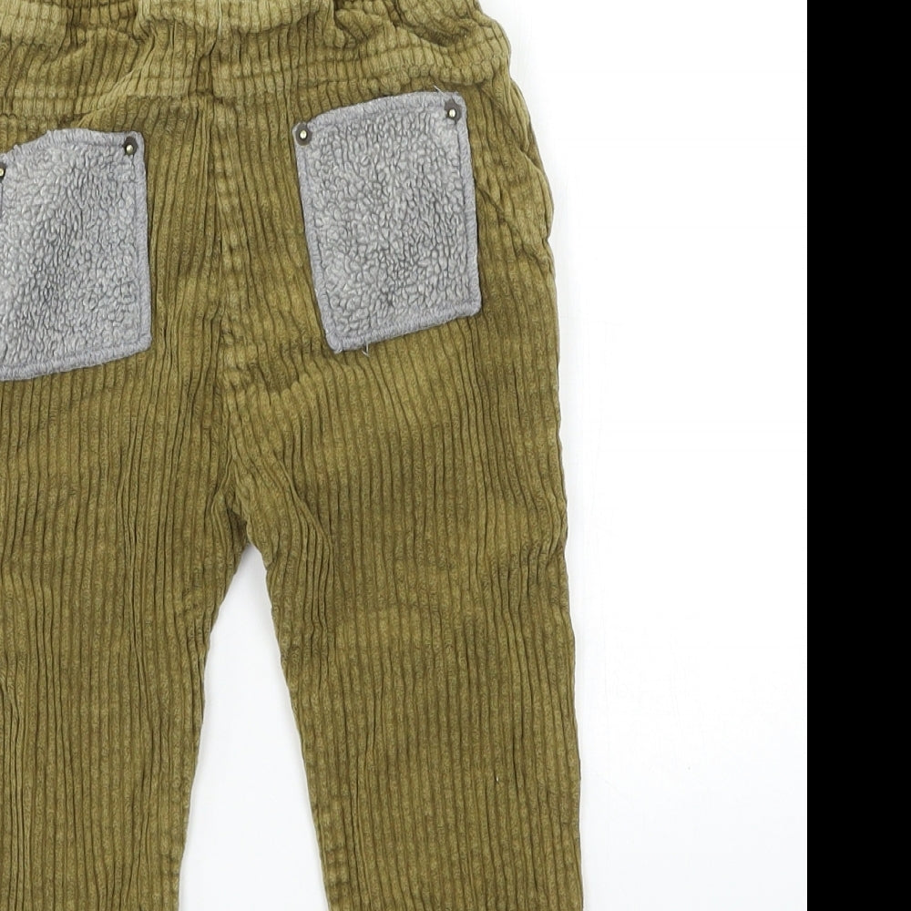 Zara Boys Brown  Corduroy Cargo Trousers Size 2-3 Years